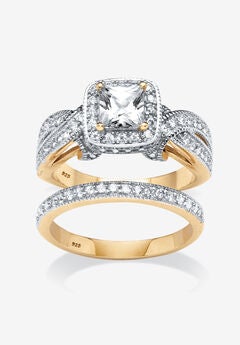 Gold Plated Cubic Zirconia Engagement Rings