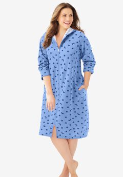 Plus Size Zip Front Robes