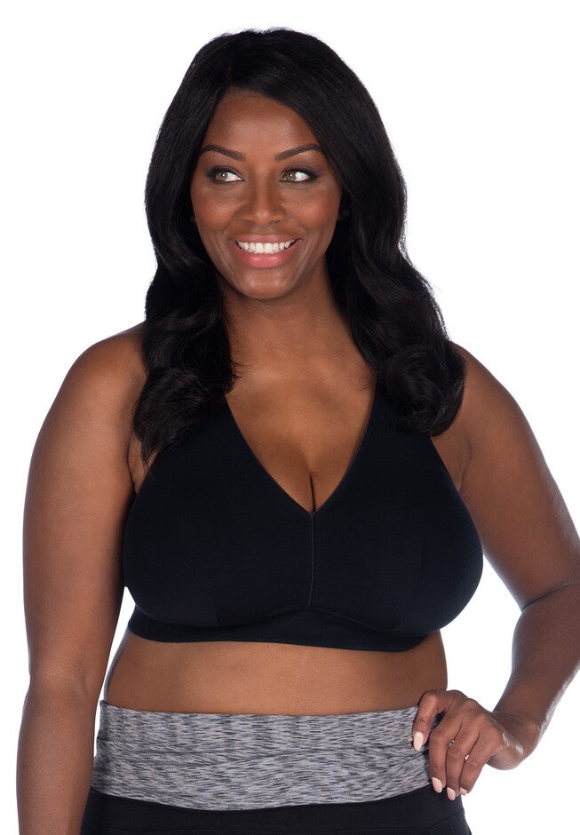 The Greta - Crossback Wirefree Bralette Bra, BLACK, hi-res image number 0