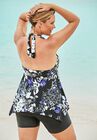 Flared Halter Tankini Top , , on-hover image number 1