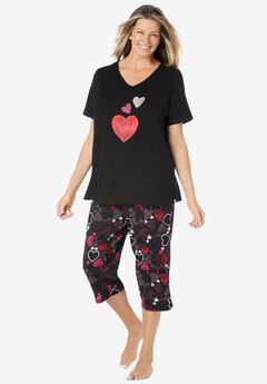 Plus Size Black Capris