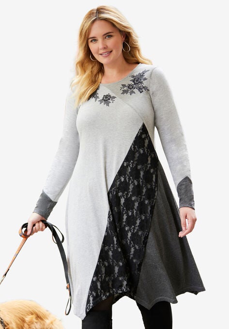 Knit Dress, BLACK BOUQUET PRINT, hi-res image number null