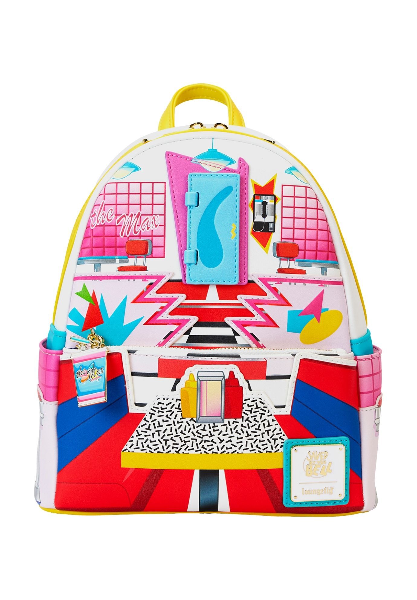 Loungefly x Saved By The Bell The Max Mini Backpack 90s Retro, RED, on-hover image number 1