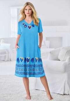 V-Neck Short Sleeve Short T-Shirt Lounger