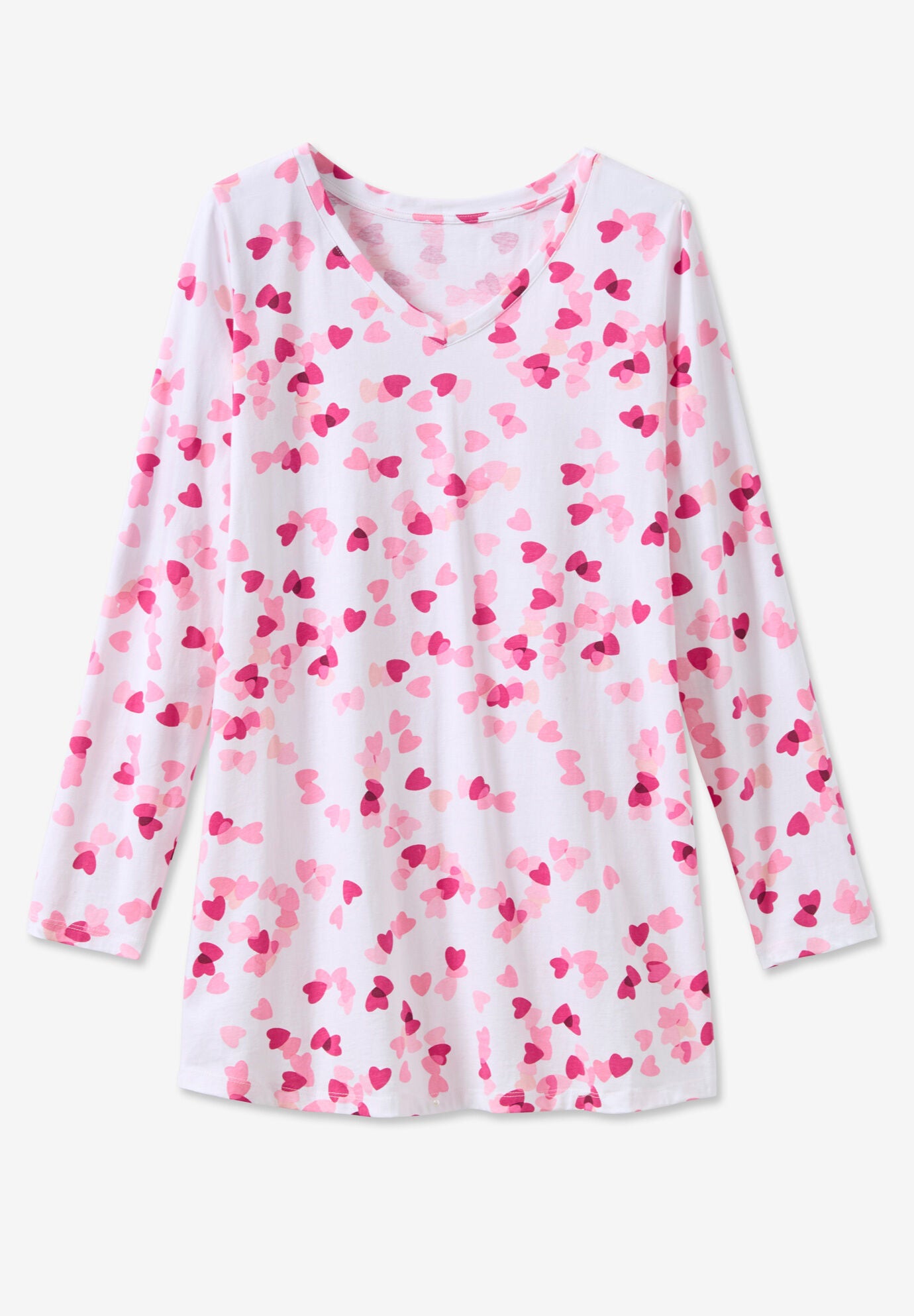 Perfect Printed Long-Sleeve V-Neck Tunic, , alternate image number 1