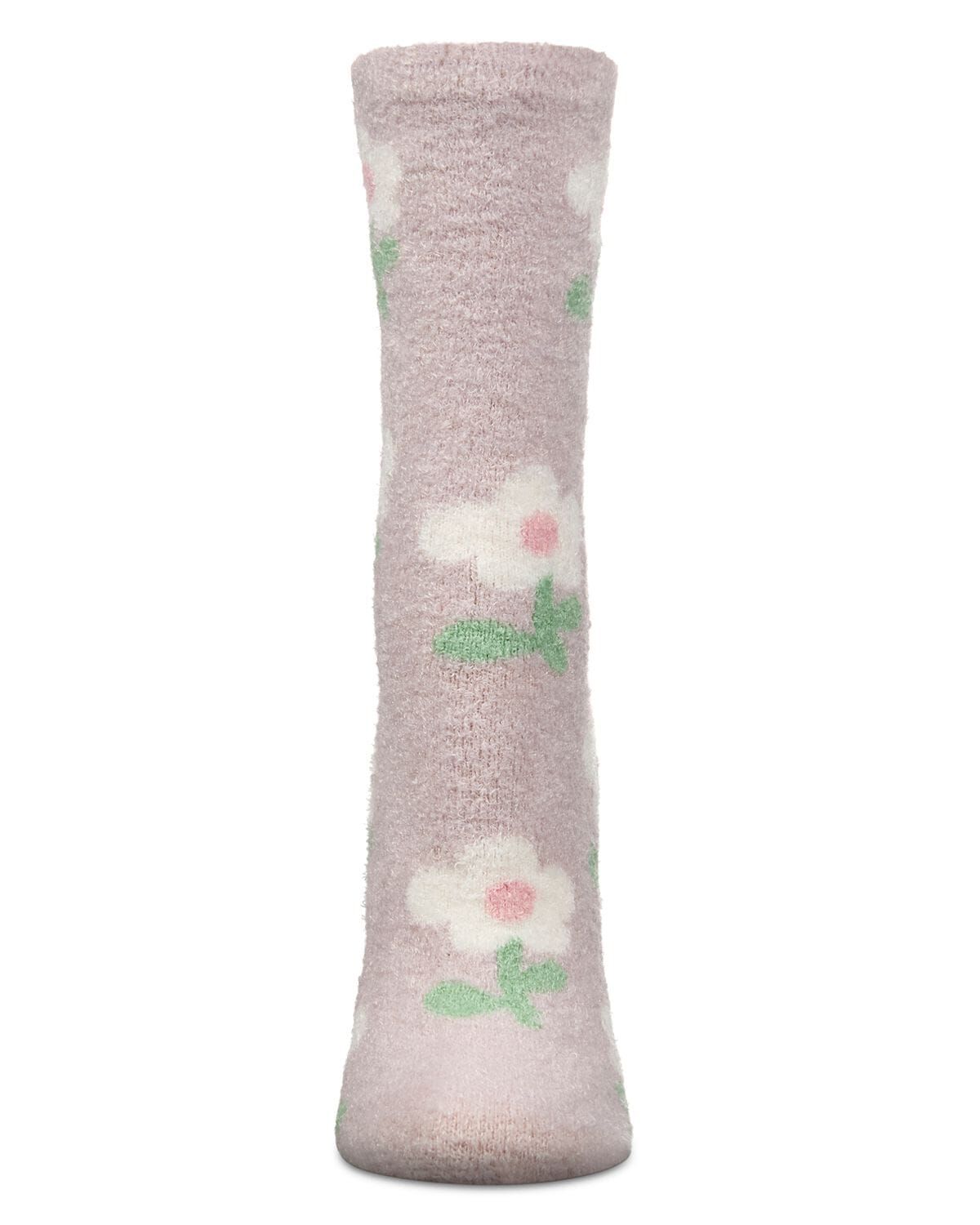 Women's Flower Aloe Infused Crew Socks, BEIGE, alternate image number 1
