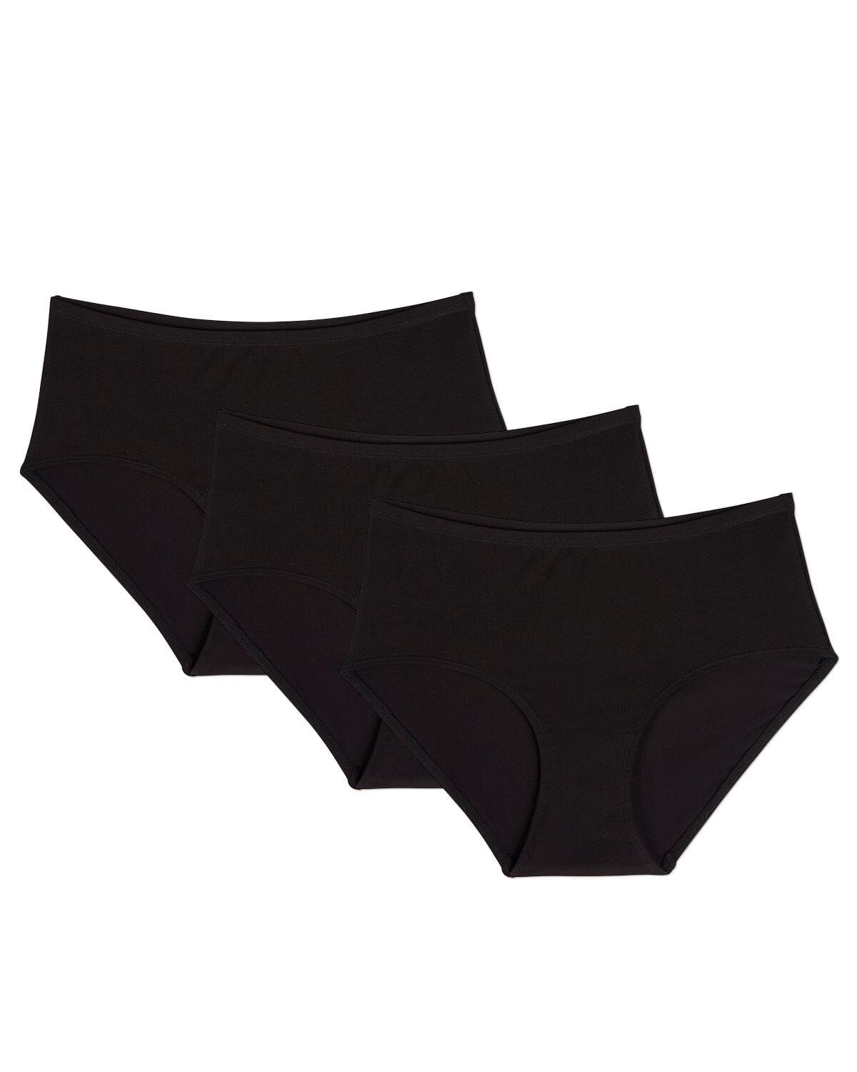 3 Pair Women's Luxe Modal Blend Brief Panties, BLACK, hi-res image number 0