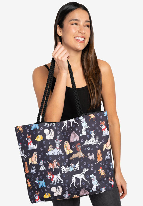 Disney Dogs Travel Rope Tote Bag Carry-On Paw Prints 101 Dalmatian, , on-hover image number null
