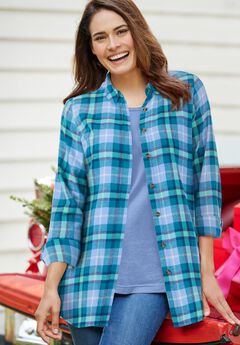 Plaid Double-Brushed Cotton Flannel Shirt
