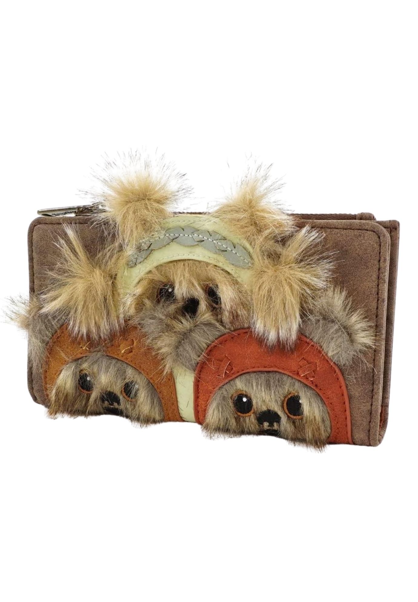 Loungefly x Star Wars Ewok Trio Classic Snap Wallet, BROWN, alternate image number 3