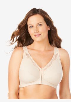 Front-Close Cotton Lace Wireless Posture Bra 5100531