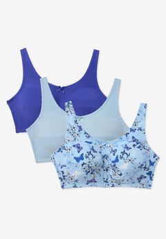 3-Pack Cotton Wireless Bra