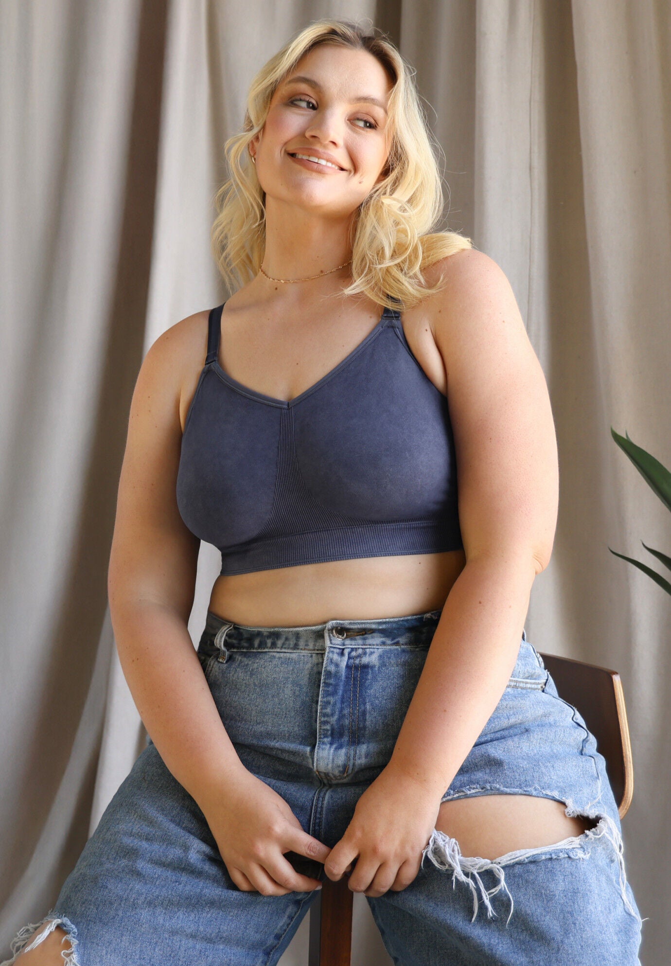 Smooth Seamless Comfort Wireless Bra, CROWN BLUE WASH, alternate image number 3