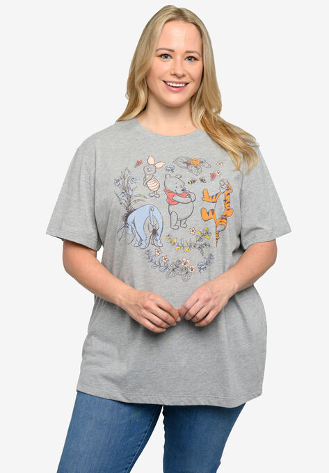 Disney Winnie The Pooh T-Shirt Botanical Eeyore Tigger Heather Gray T-Shirt, , alternate image number null