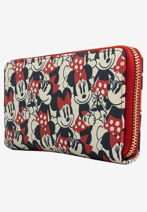 Loungefly x Disney Women's Mickey & Minnie Mouse Zip Around Wallet Navy, , alternate image number null