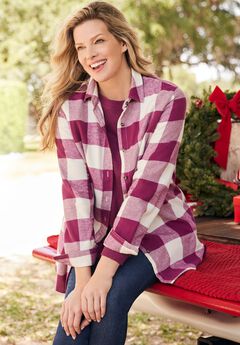 Plaid Double-Brushed Cotton Flannel Shirt