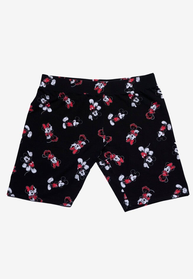 Women's Disney Mickey Mouse Bike Shorts Black All-Over Print, BLACK, alternate image number 5