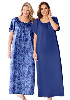 2-Pack Long Silky Gown