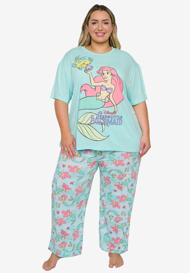 Disney The Little Mermaid Ariel Pajama 2-Piece Set T-Shirt & Pants, TEAL, hi-res image number 0