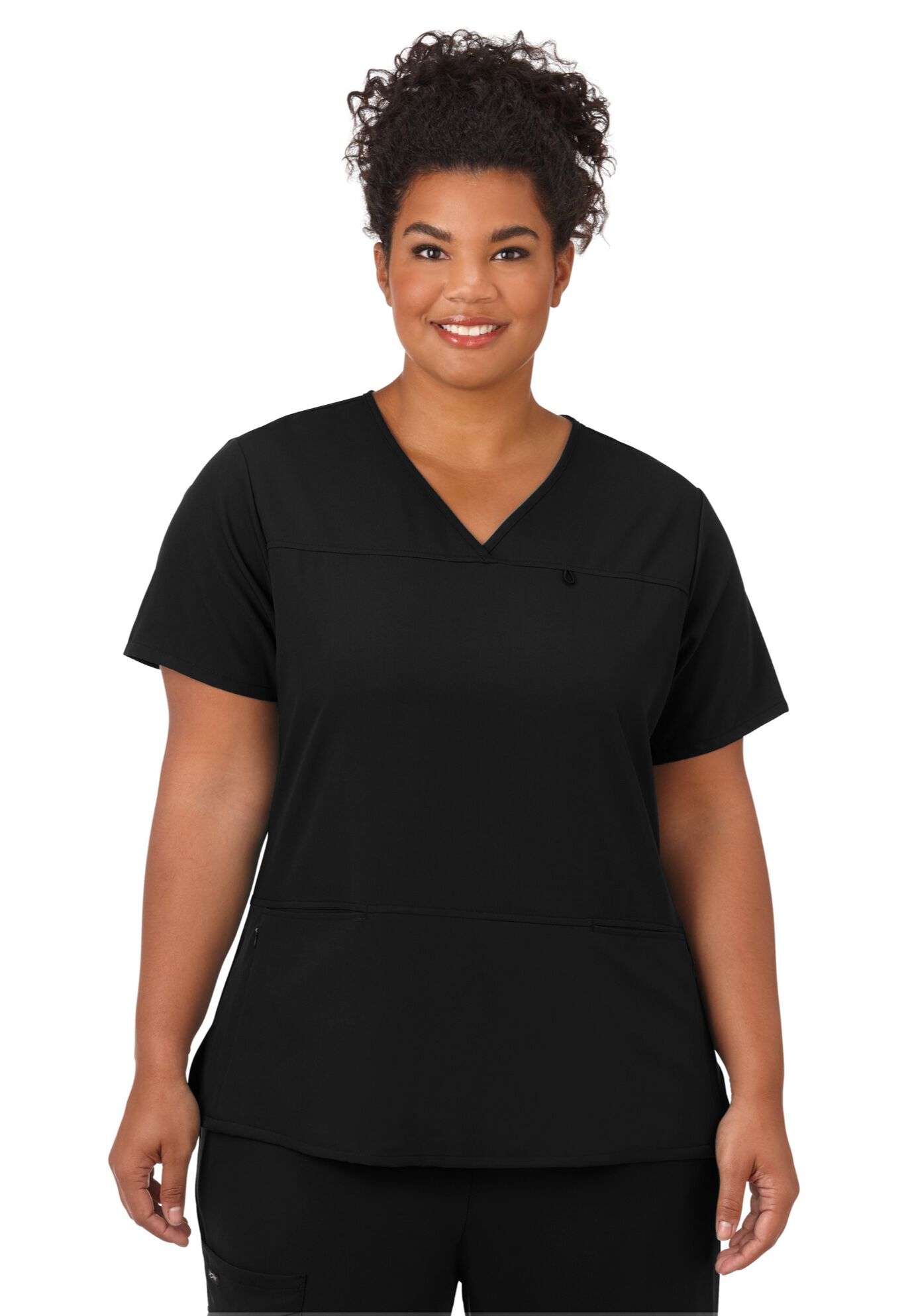 Jockey Scrubs Women's True Fit Crossover V-Neck Top, BLACK, hi-res image number 0