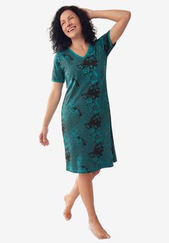 V-Neck Short Sleeve Short T-Shirt Lounger