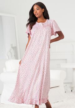 Long Floral Print Cotton Gown