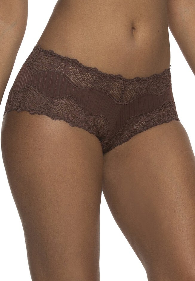 Stripe Delight Hipster Panty, COCOA, hi-res image number 0