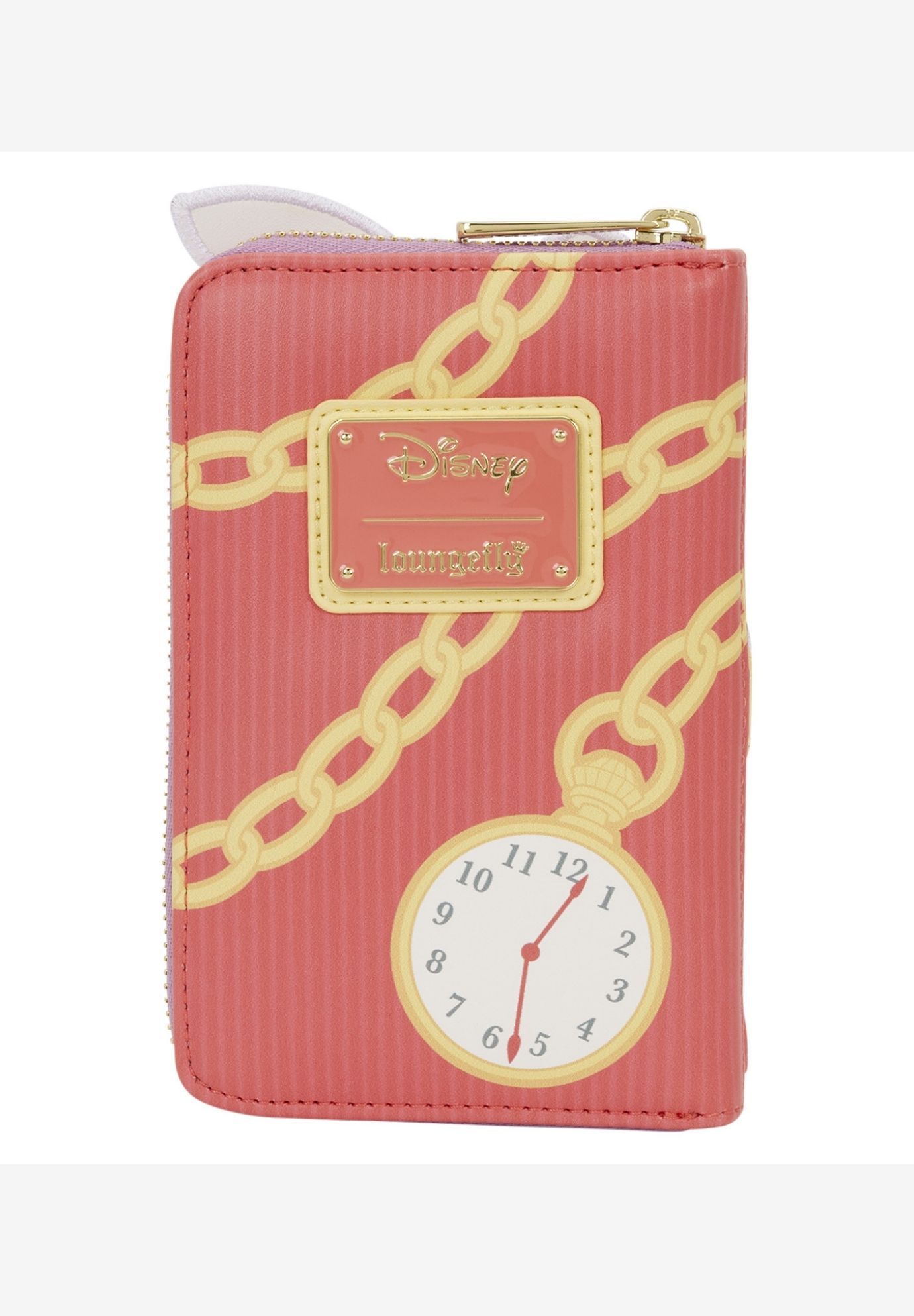 Loungefly Disney Alice in Wonderland Zip Around Wallet White Rabbit, RED, on-hover image number 1