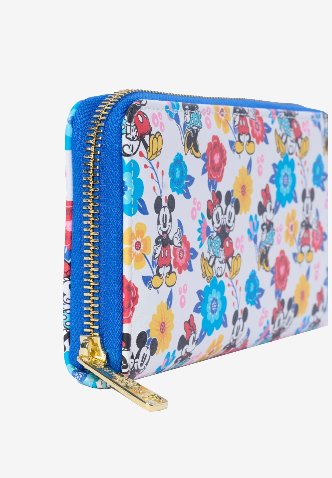 Loungefly Disney Mickey and Minnie Mouse Zip Around Wallet Floral Springtime , BLUE, alternate image number 2