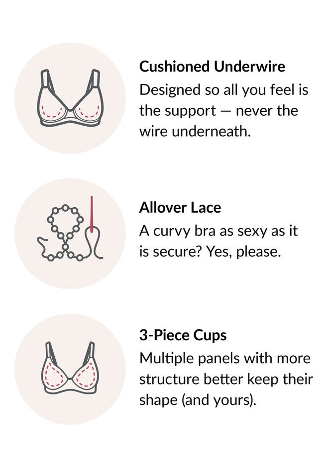 Full Figure Plus Size Lace Comfort Wonderwire Bra Underwire #9855 Bra, , alternate image number 4