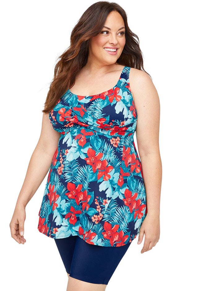 Paradise Springs Tankini Top, HOT TROPICAL NAVY, hi-res image number null