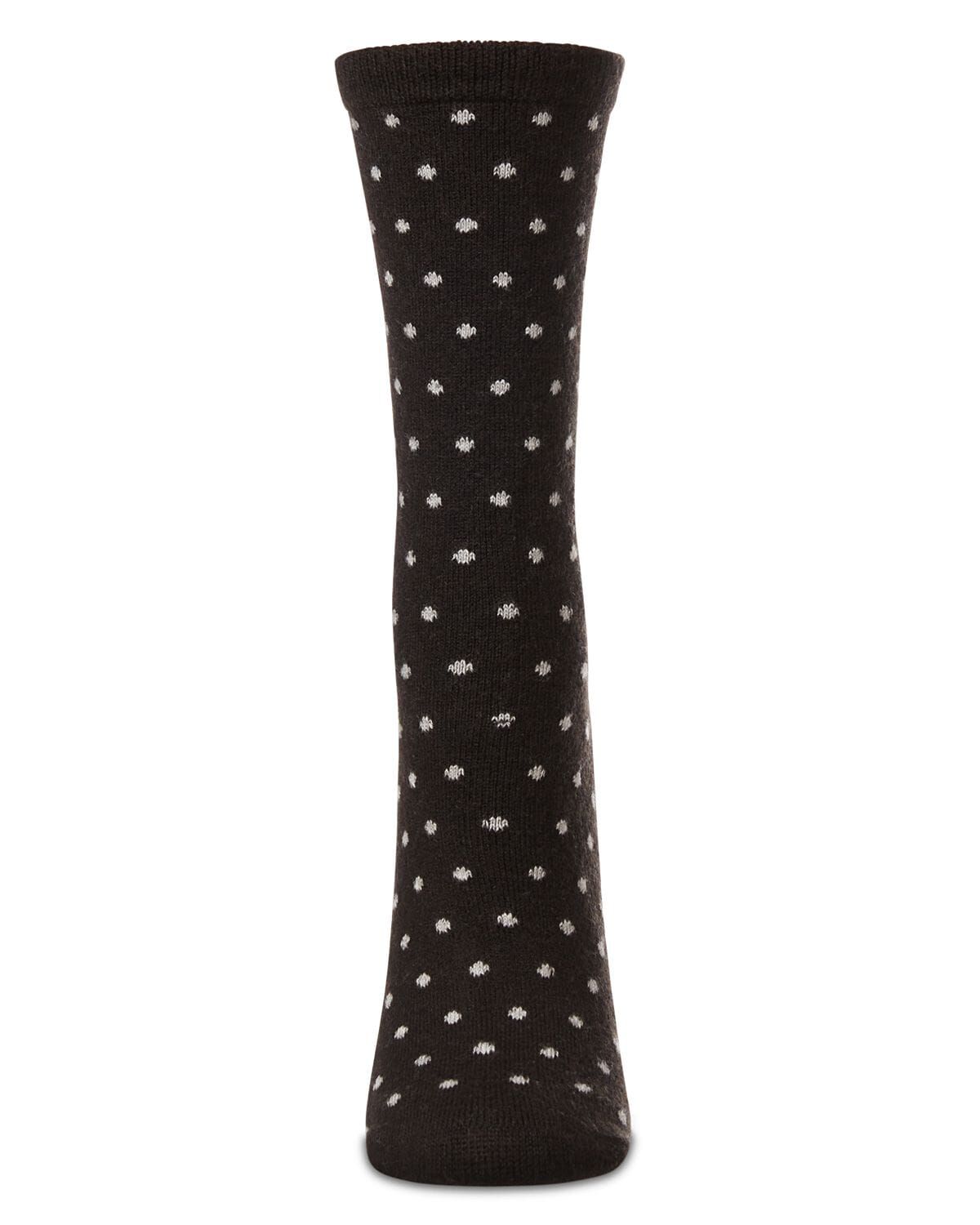 Women's Mini Dot Cashmere-Blend Crew Socks, BLACK, alternate image number 1