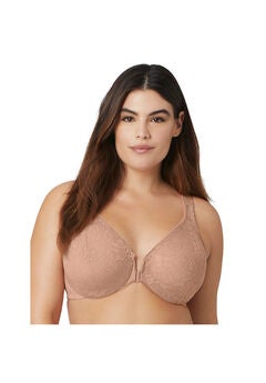 Full Figure Plus Size Lacey T-Back Front-Close WonderWire Bra Underwire 9246