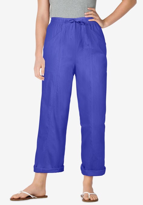 Cotton Pants with Front Seam, TULIP PURPLE, hi-res image number null