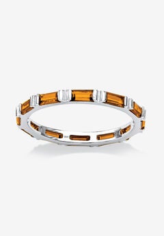 Sterling Silver Simulated Birthstone Eternity Ring