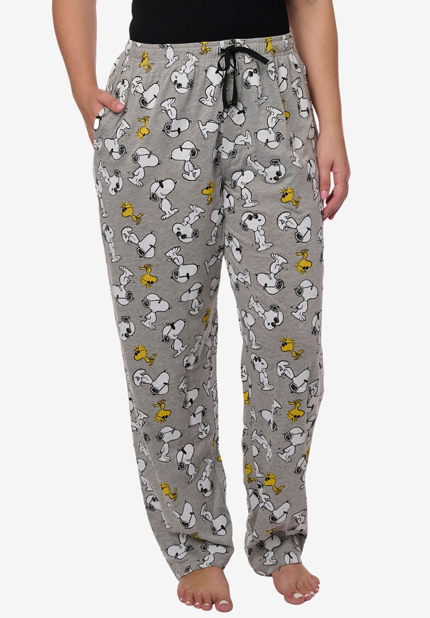 Peanuts Snoopy Pajama Pants Woodstock Lounge Wear Comfortable Soft, GRAY, hi-res image number 0