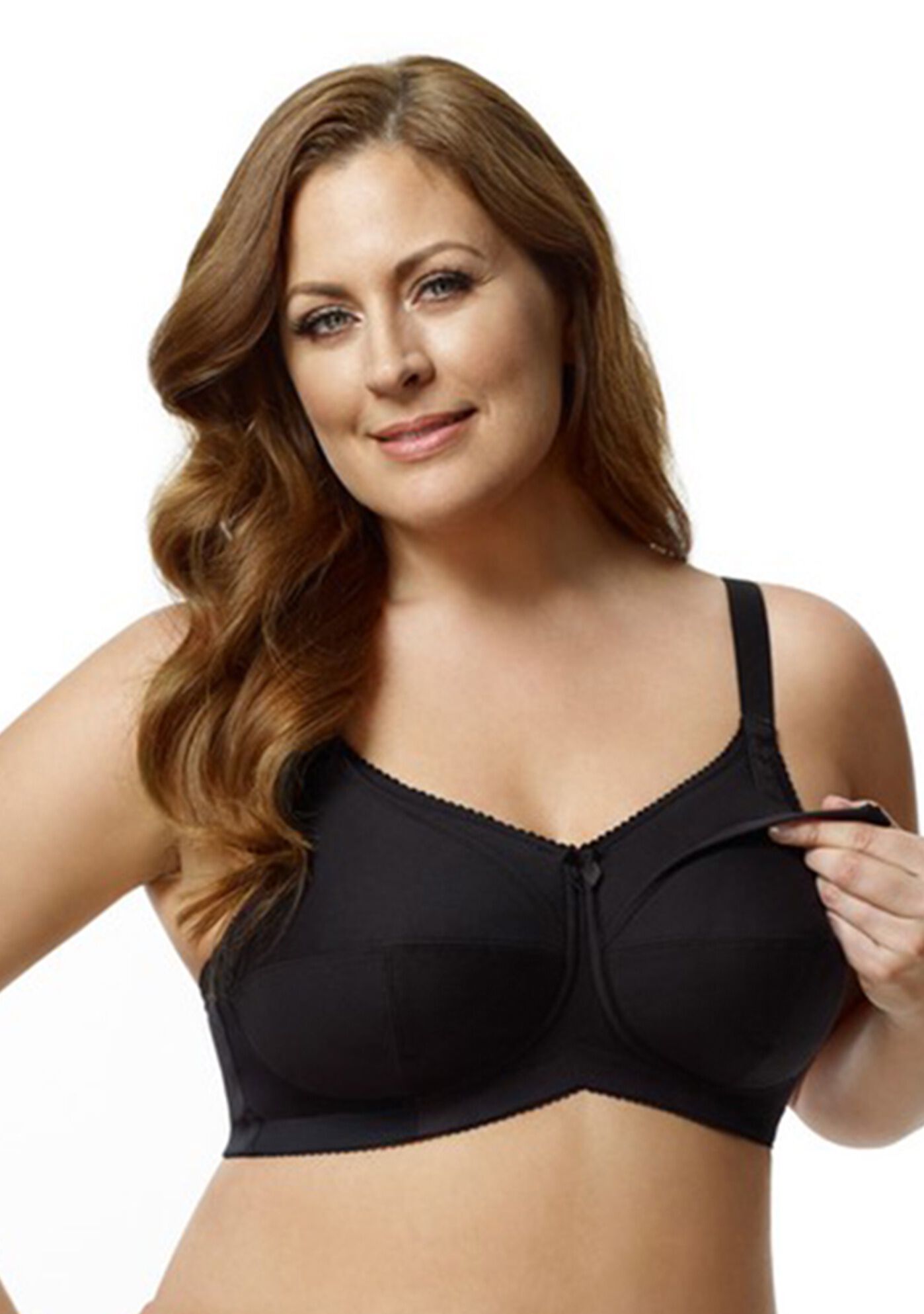 Simple Curves Cotton Nursing Softcup 1613, BLACK, hi-res image number 0