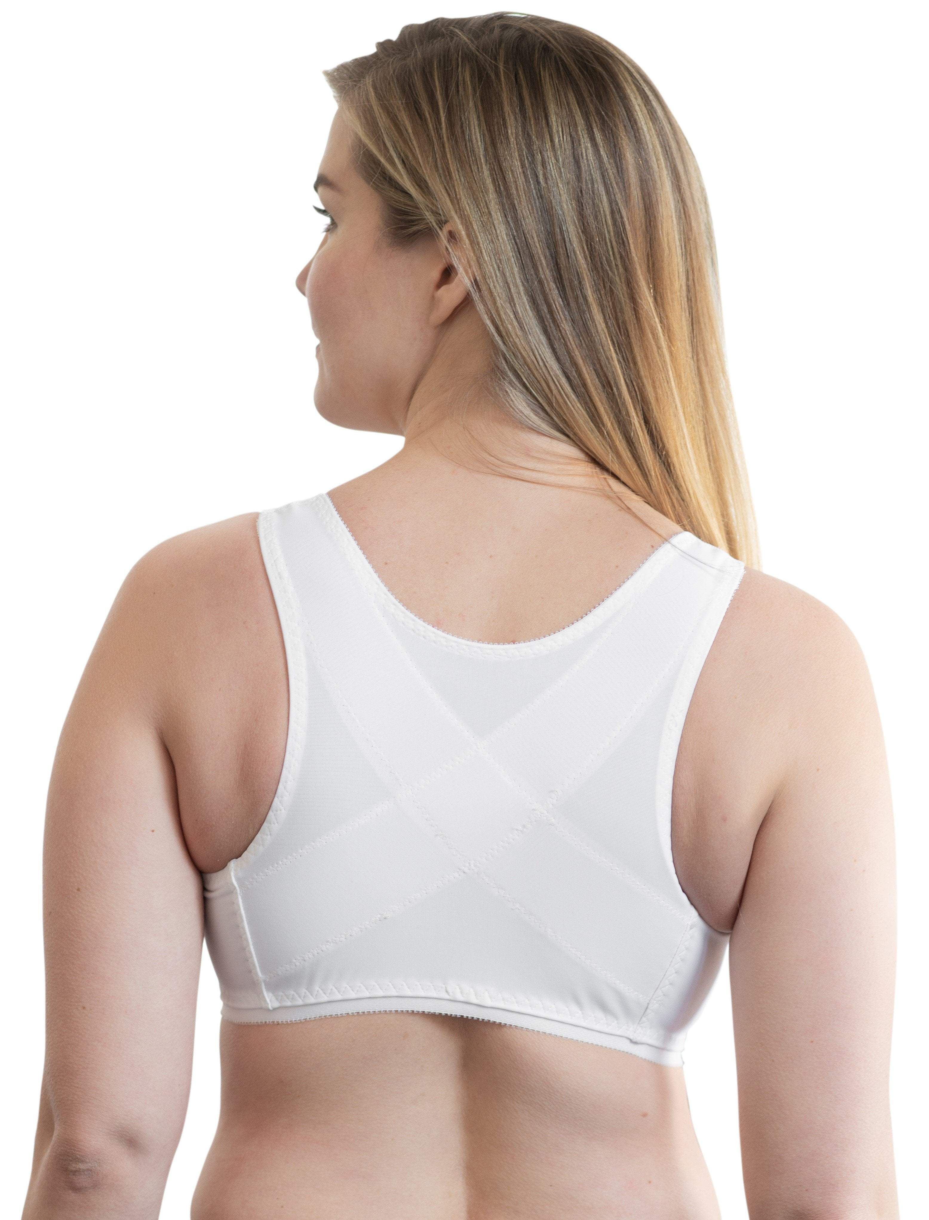 Front Closure Back Support Bandeau Bra, WHITE, on-hover image number 1