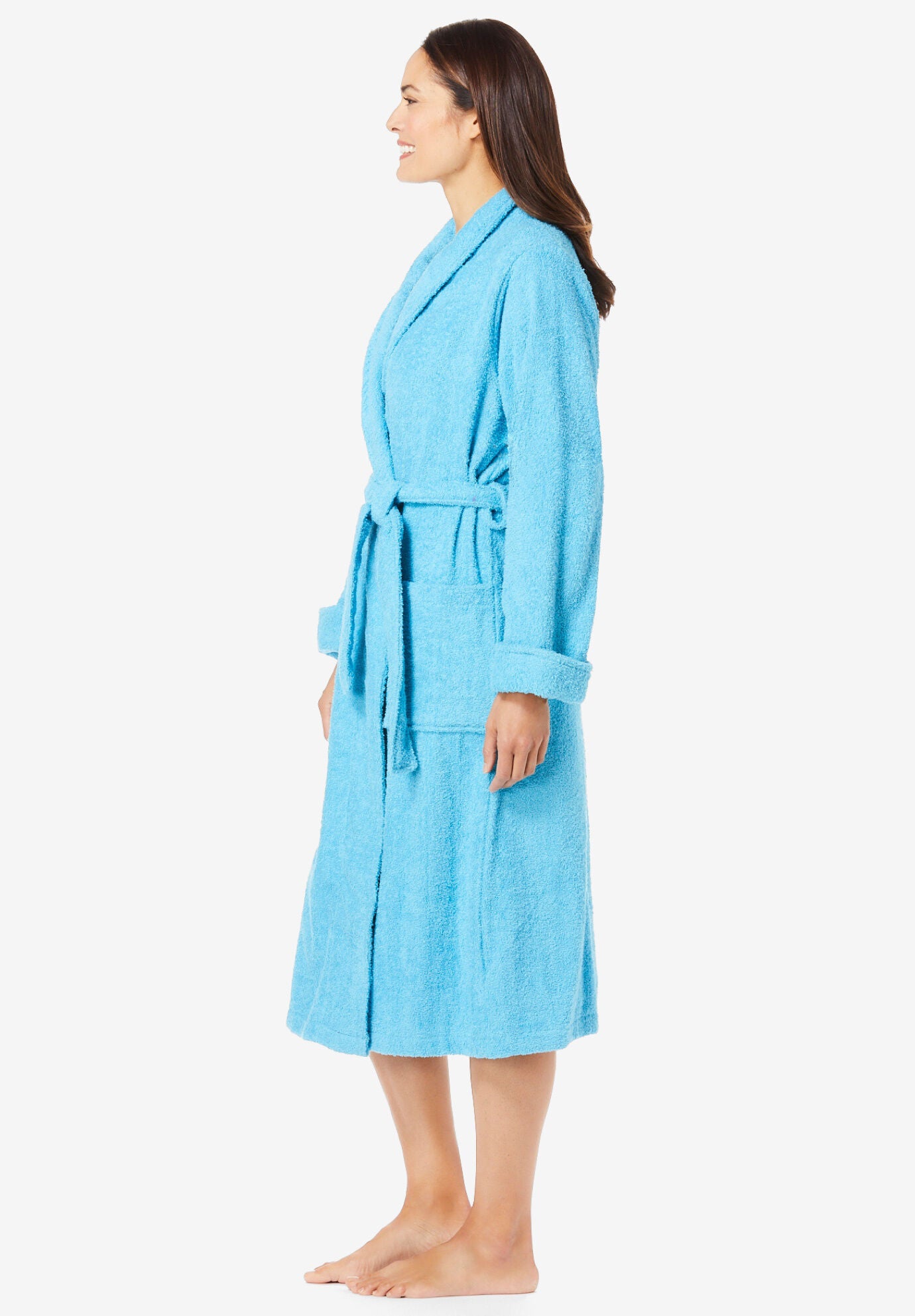 Short Terry Robe, PARADISE BLUE, alternate image number 2