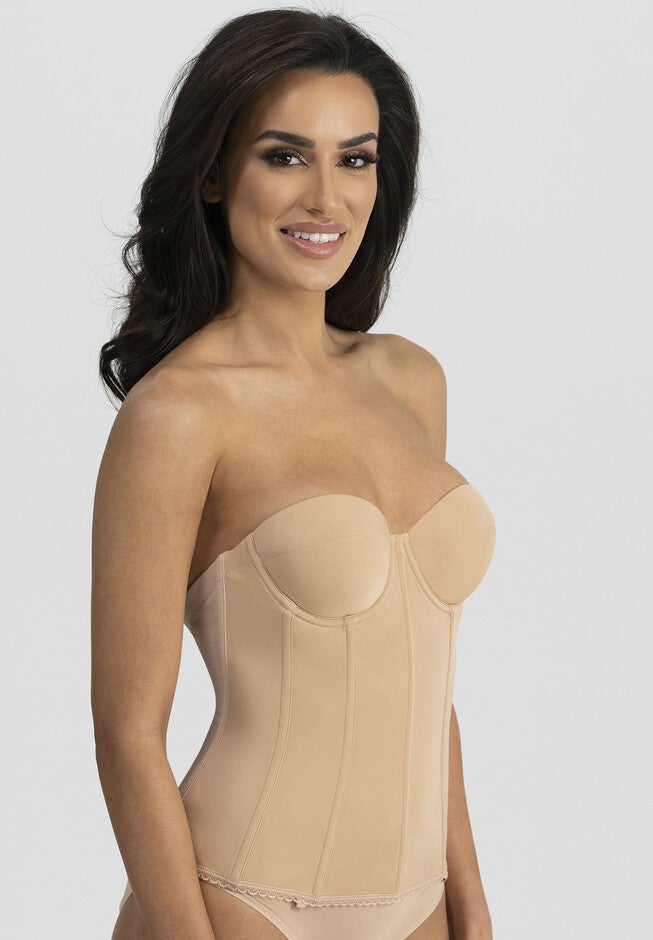 Brianna Low Back Strapless Longline Bra Intimate Apparel, , alternate image number 4