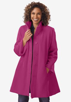 Fleece Swing Funnel-Neck Coat