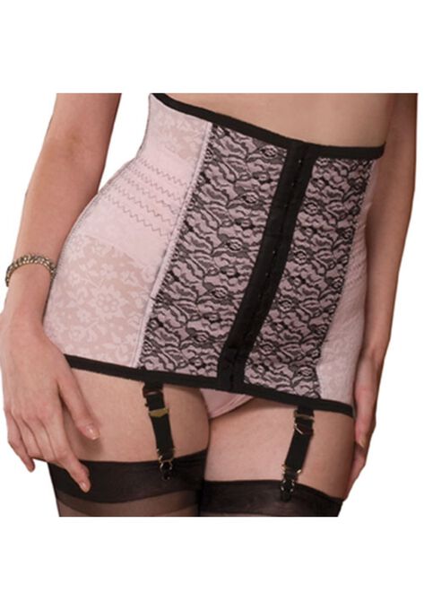 Waist Cincher with Garters, PINK BLACK, hi-res image number null