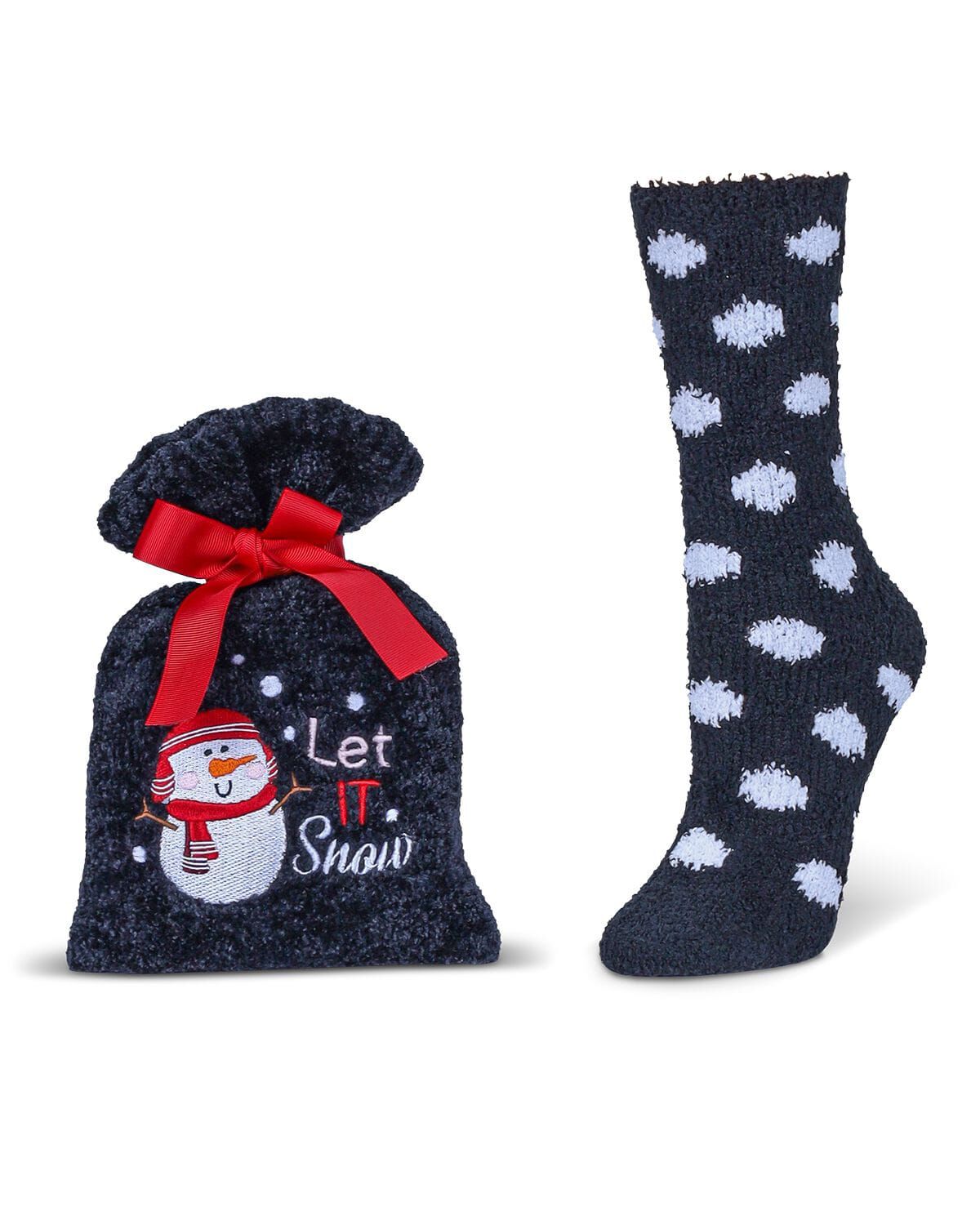 Women's Let It Snow Cozy Sock & Gift Set, BLACK, hi-res image number 0