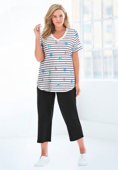 Plus Size Soft Capri Pants