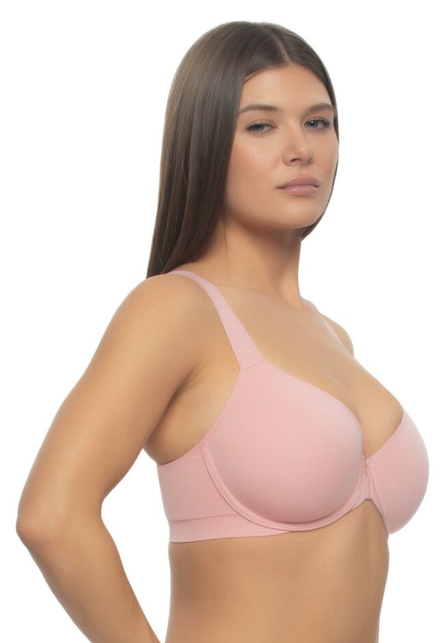 Utopia Front-Close Racerback T-Shirt Bra, BRIDAL ROSE, alternate image number null