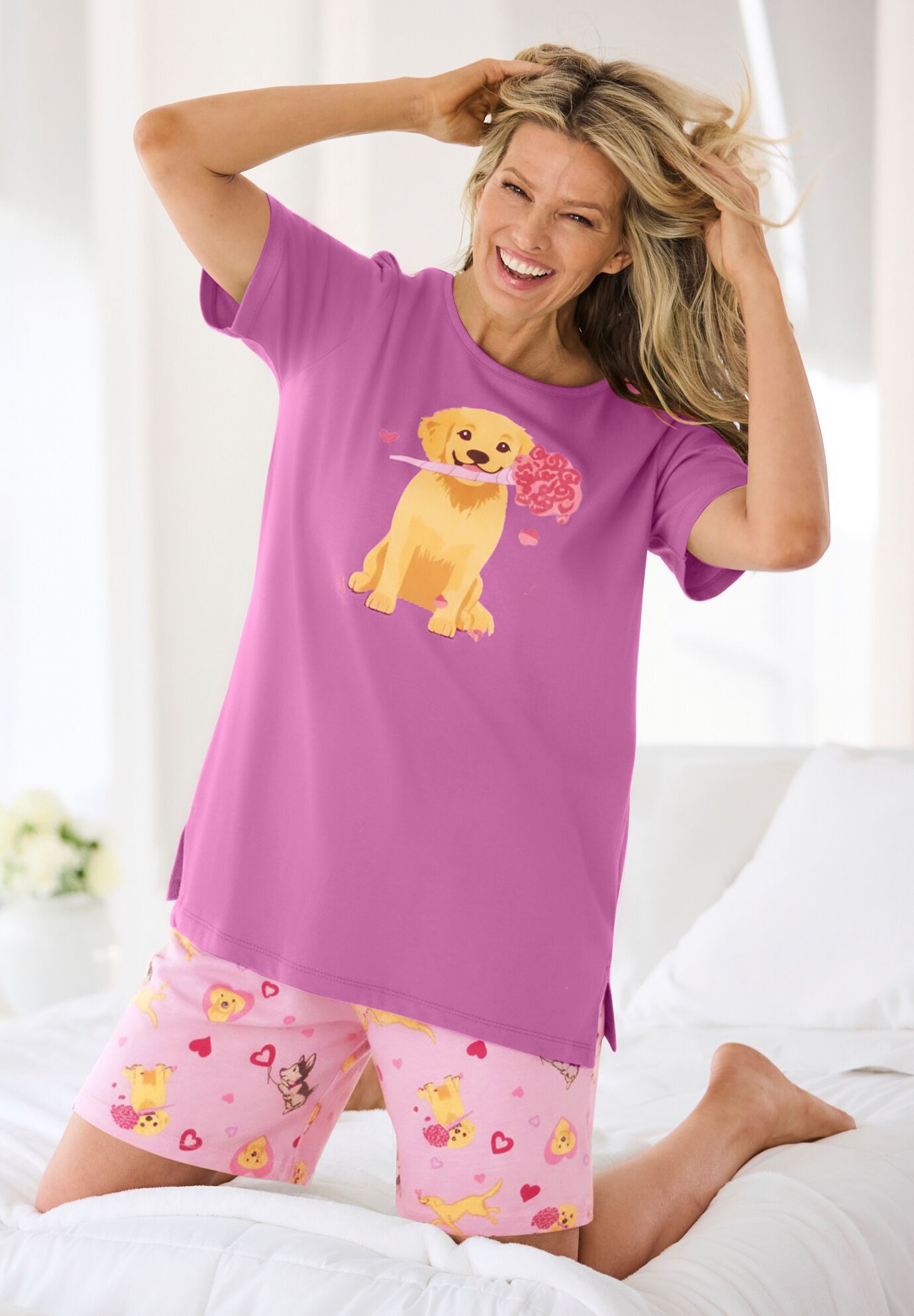 Knit PJ Short Set, , alternate image number 6