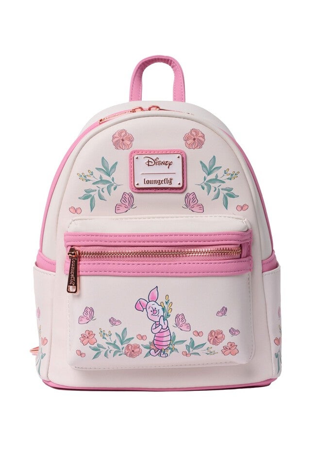 Loungefly x Disney Piglet Floral Mini Backpack Winnie the Pooh Pink, PINK, hi-res image number null