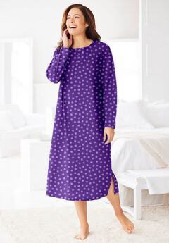 Long-Sleeve Henley Print Sleepshirt