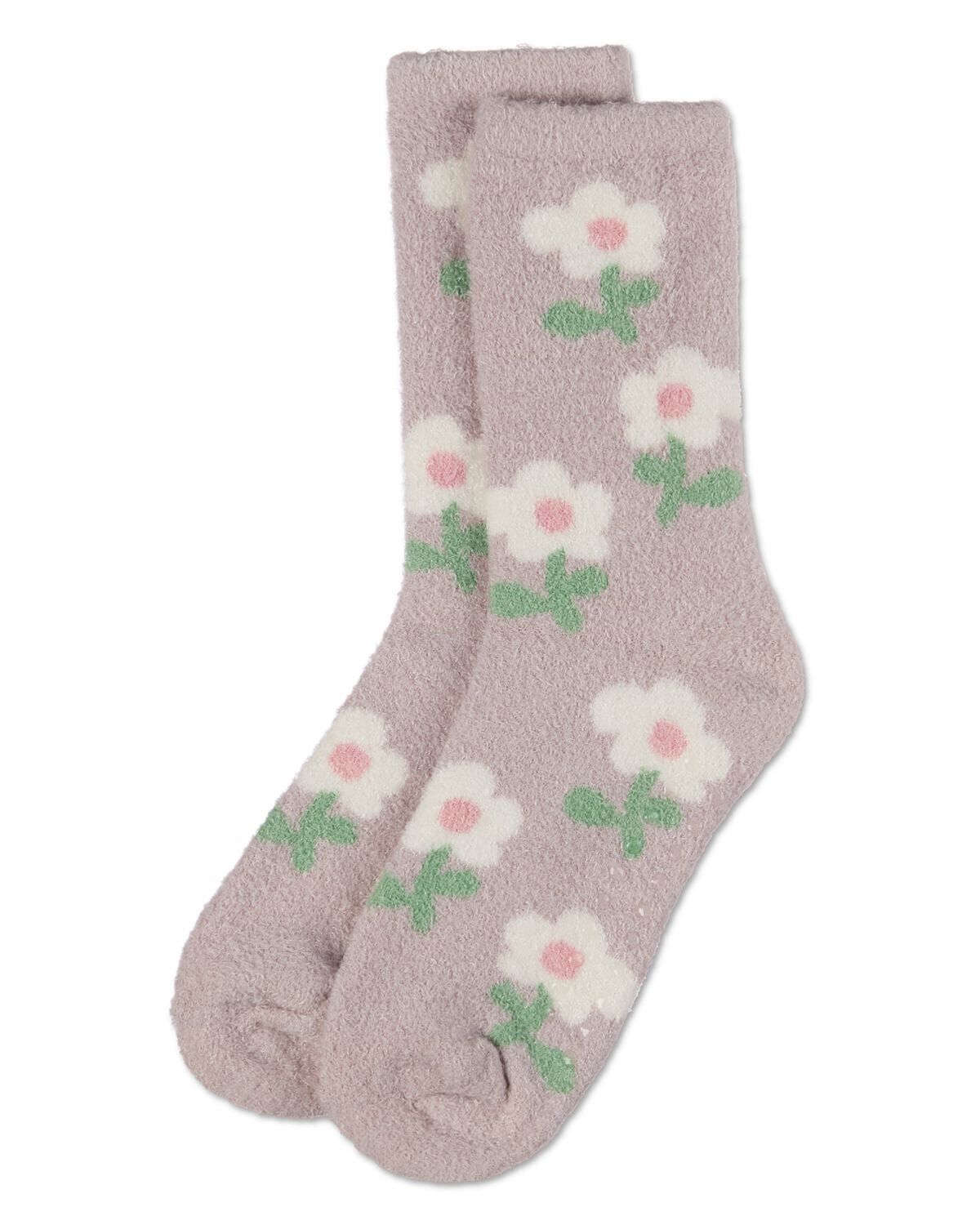 Women's Flower Aloe Infused Crew Socks, BEIGE, alternate image number 2
