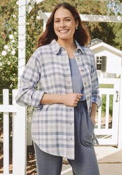 Plaid Double-Brushed Cotton Flannel Shirt
